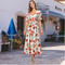 Robe Mi-Longue à Fleurs Rouge