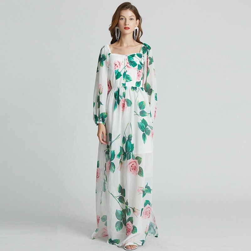 robe cocktail mi longue mousseline