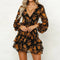 Robe Courte Manche Longue Fleurie