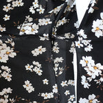 Robe Mi-Longue Noire Fleurie - Vignette | Robe Fleurie