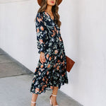 Robe Mi-Longue Fleurie Mousseline - Vignette | Robe Fleurie