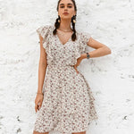 Robe Blanche Fleurie Courte - Vignette | Robe Fleurie