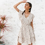 Robe Blanche Fleurie Courte - Vignette | Robe Fleurie