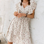 Robe Blanche Fleurie Courte - Vignette | Robe Fleurie