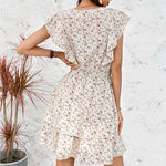 Robe Blanche Fleurie Courte - Vignette | Robe Fleurie