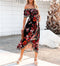 Robe Col Bateau Fleuri Rouge