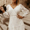 Robe Longue Fleurie Manche Dentelle