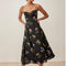 Robe Noire Motif Floral
