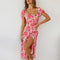 Robe Mi-Longue Fleurie Dos Ouvert