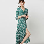 Robe Longue Verte Fleurie - Vignette | Robe Fleurie