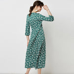Robe Longue Verte Fleurie - Vignette | Robe Fleurie