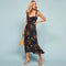 Robe Fleurie Noire à Bretelles