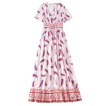 Robe Longue Rose Bohème Fleurie - Vignette | Robe Fleurie