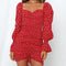 Robe Fleurie Col Barbot Froncée