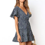 Robe Manches Courtes Fleurie - Vignette | Robe Fleurie