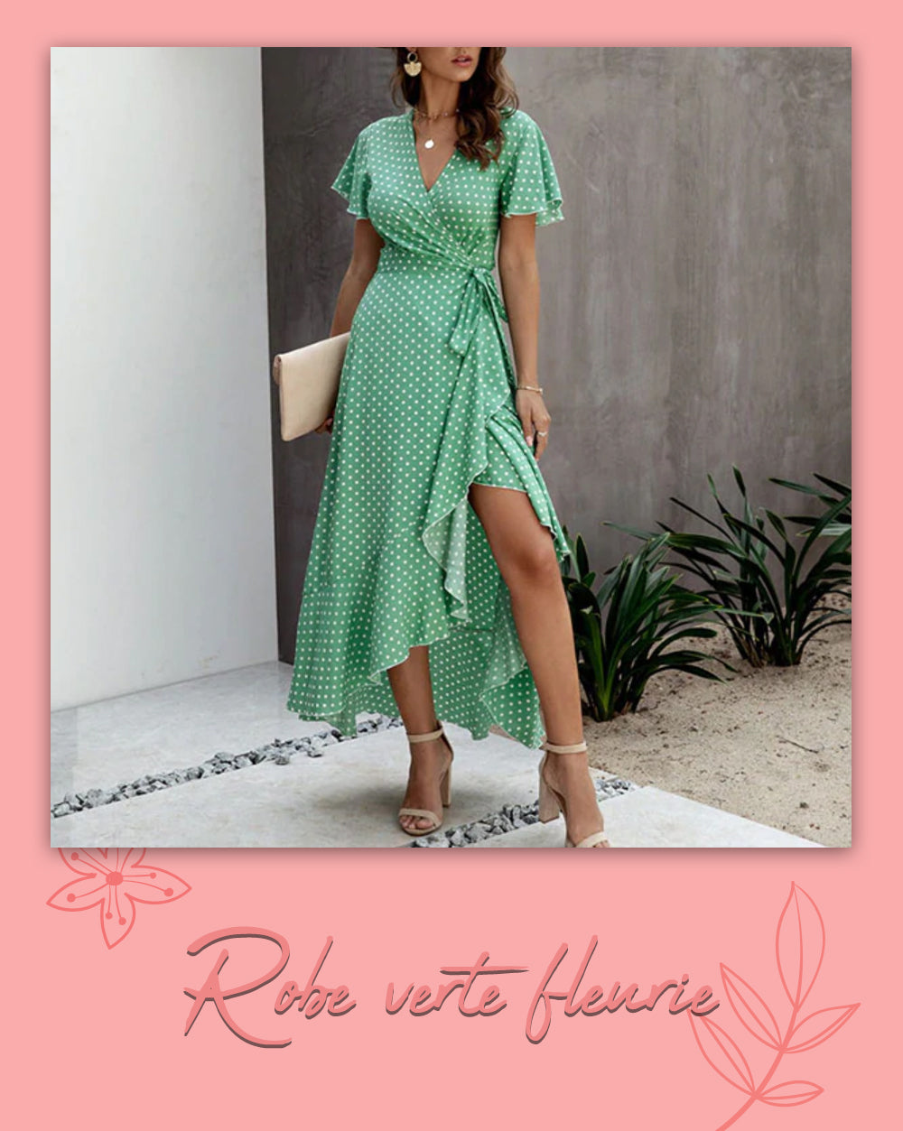 Robe Verte Fleurie