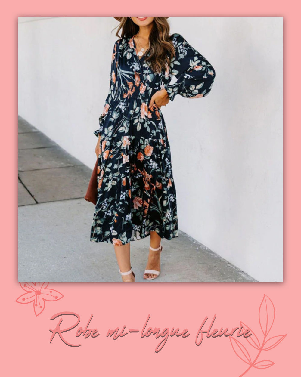 Robe mi-longue fleurie