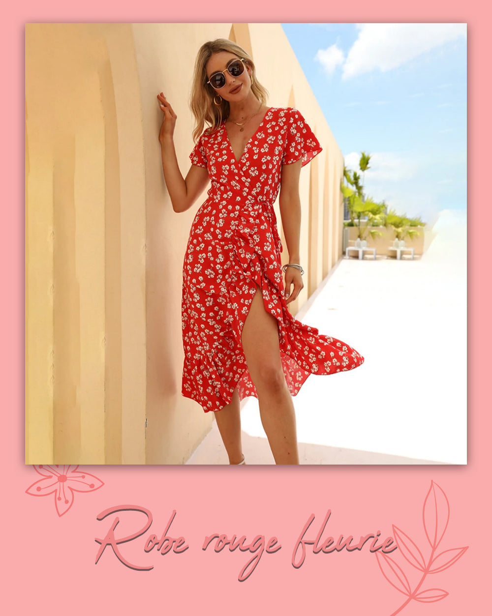 Robe Rouge Fleurie