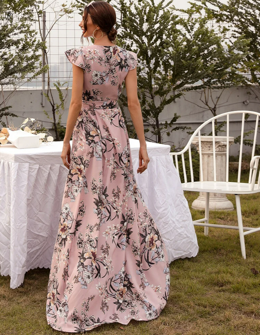 Robe Mariage Fleurie Fendue