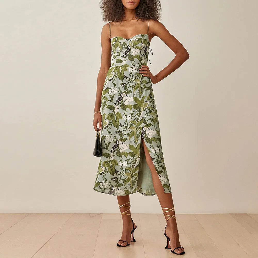 Robe mi longue a fleurs sale