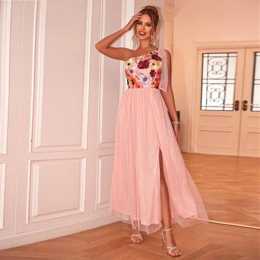 Robe Fleurie de Cérémonie en Tulle