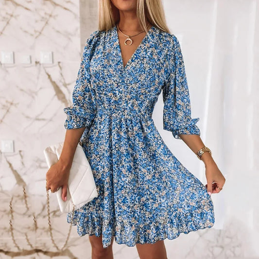 Robe Cache Cœur Fluide Fleurie