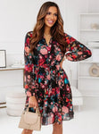 Robe Fleurie Courte Noire