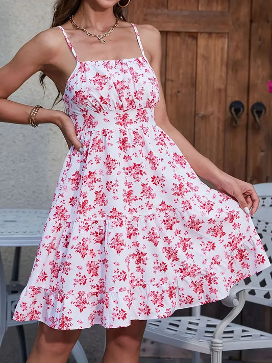 Robe Courte à Fleurs Eté Femme