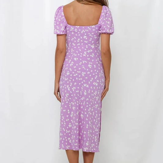 Robe Fleurie Mi-Longue Chic
