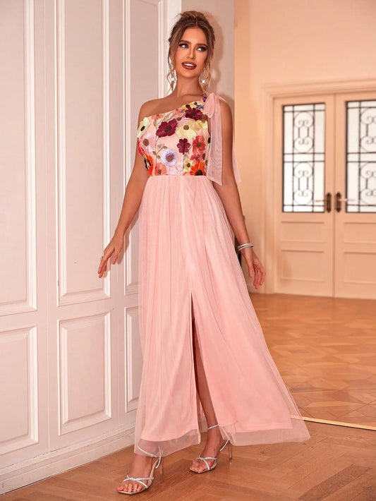 Robe Fleurie de Cérémonie en Tulle