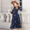 Robe Fleurie Bleue Hippie
