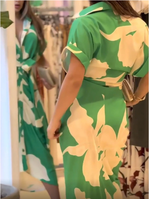Robe Fleurie Ceinturée à la Taille