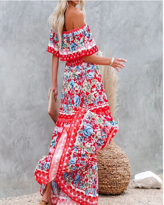 Hippie Robe Longue Fleurie Bohème