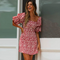 Robe Rouge Petites Fleurs