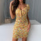 Robe Orange à Fleurs
