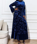 Robe Grande Taille Fleurie Bleue