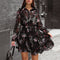 Robe Fond Noir avec Fleurs