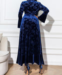 Robe Grande Taille Fleurie Bleue