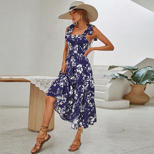 Robe Fleurie Bleue Femme