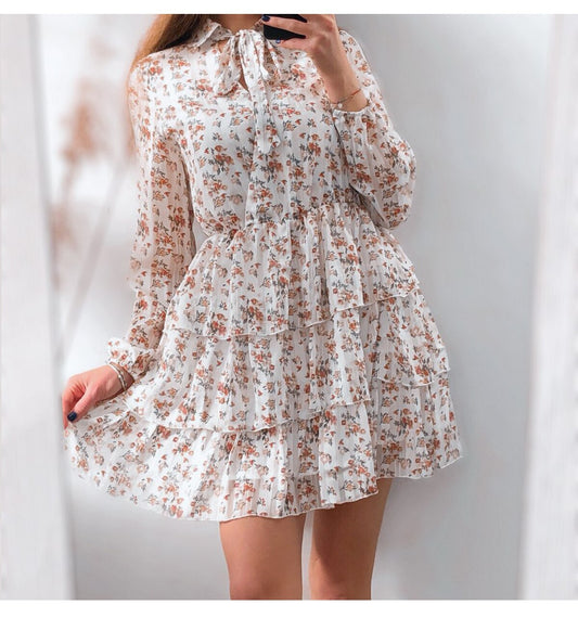 Robe Fleurie Manches Longues Femme