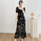Robe Femme Fleurie Mousseline de Soie Rétro
