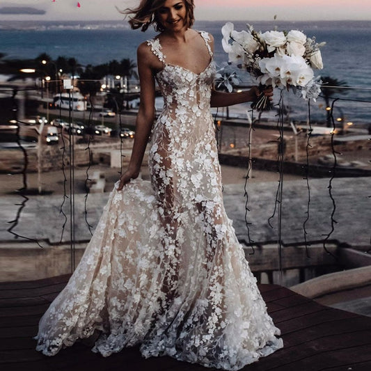 Robe Mariée Fleurie Blanche