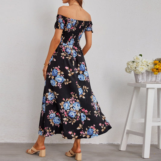 Robe Epaules Dénudées Fleurie