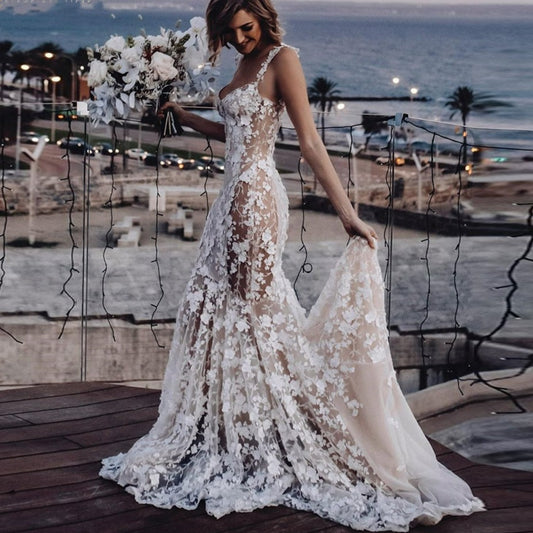 Robe Mariée Fleurie Blanche