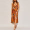 Robe Patineuse Mi-Longue Fleurie