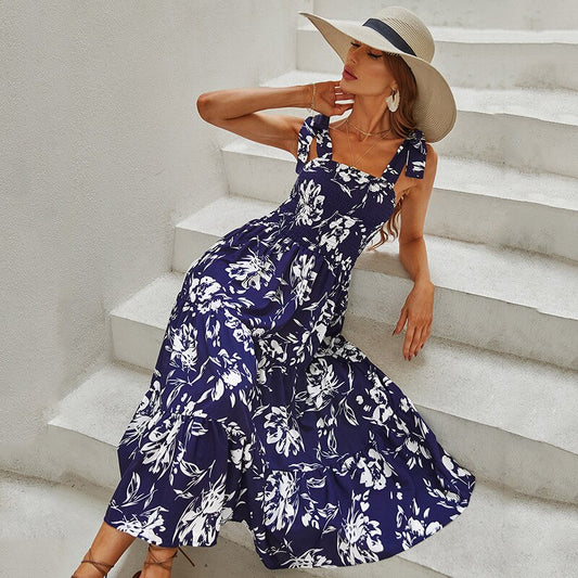 Robe Fleurie Bleue Femme