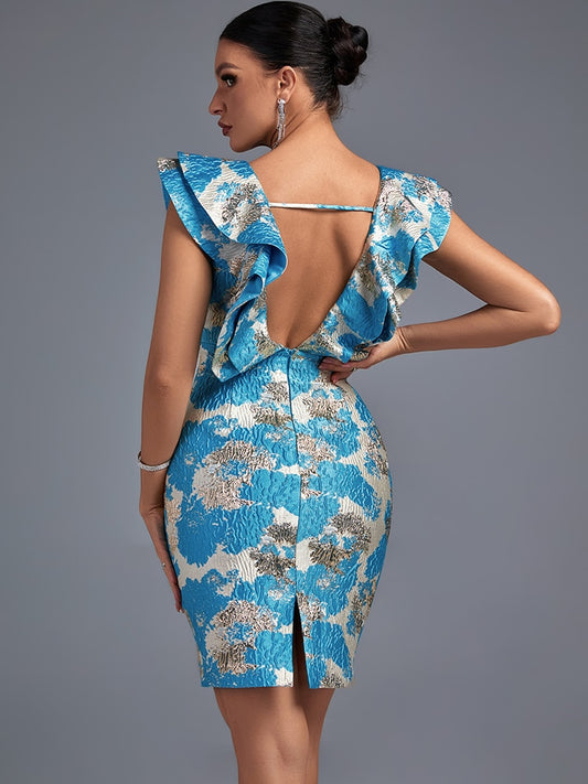 Robe de Cocktail Courte Fleurie