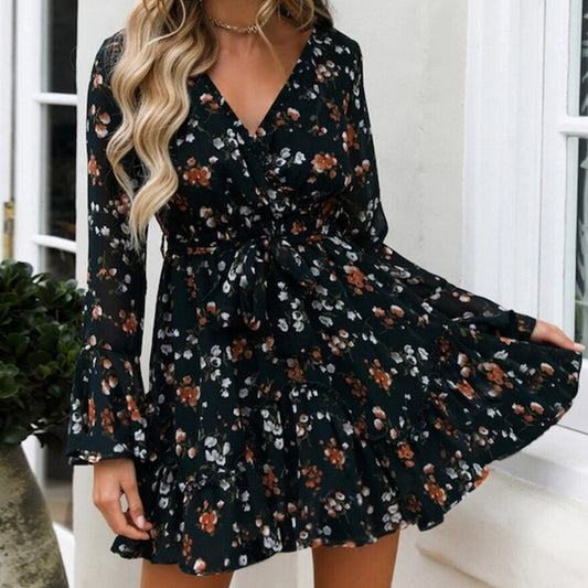Robe Fleurie Courte Hiver