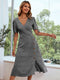 Robe Fleurie Col V Volant