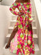 Robe Fleurie Col Bateau Fendue